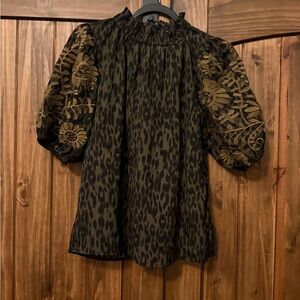 THML leopard Olive top